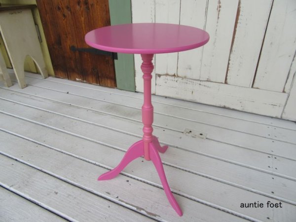 画像1: サイドテーブル丸 ピンク色 (組み立て式) (約)W300×D300×H480 【SALE品・限定数】*完売しました。