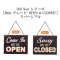 Old New シリーズ[Both プレート" OPEN & CLOSED"] (約) W25cm x D 1.5cm x H20cm