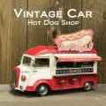 ヴィンテージカー［Hot Dog Shop］(ブリキ自動車) (約)W28xD15.5xH20.5cm 