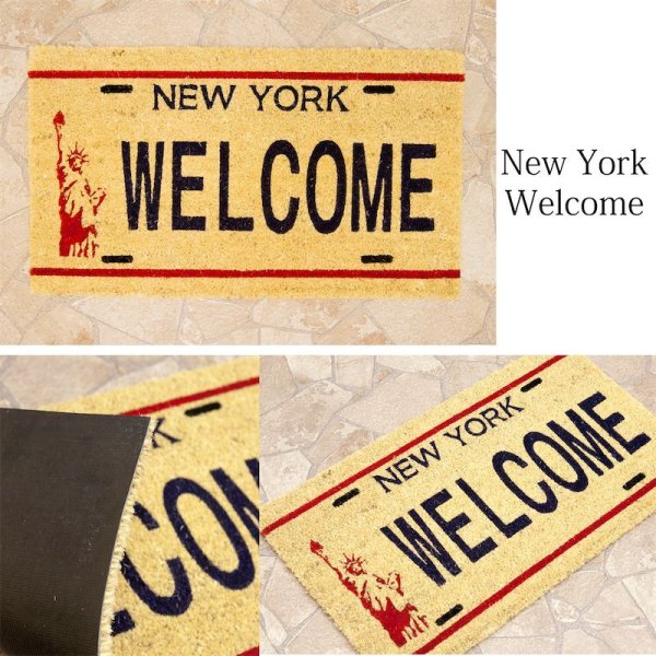 画像1: 【玄関マット】コイヤーマット[New York Welcome：レクト] (約)W700×T14×H400