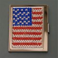アメリカ国旗柄の名刺入れ (約)W.6cm x D.9.5cm x H.0.8cm