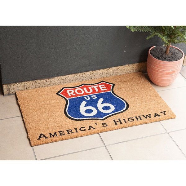 画像1: 【玄関マット】Coir mat コイヤーマット［ROUTE66 AMERICA'S HIGHWAY-2］　(約)W70cm x 40cm x H.1.4cm