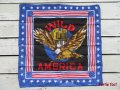 【バンダナ】ヴィンテージプリント・WILD AMERICA ・コットン (約)50×50cm(やや小さ目)