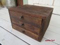 アンティーク風カントリー3段チェスト【古材】MLS04 Wooden 3 drawer chest  (約)W300×D250×H200mm 