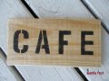 カントリーシダーサインボード・文字Sサイズ【CAFE】Cedar signboard (無塗装仕上)  (約)W200×H100mm×D12mm *受注生産品