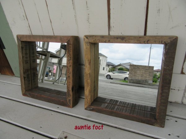 画像2: 古材フレーム OLD WOOD FRAME ミラー (約)W300×H300×D55 *1個の価格です。