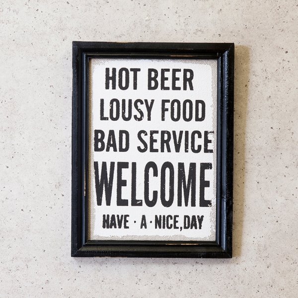 画像1: ウッドボードフレーム（HOT BEER）(約)W30xD1.7xH40cm *御手頃価格。