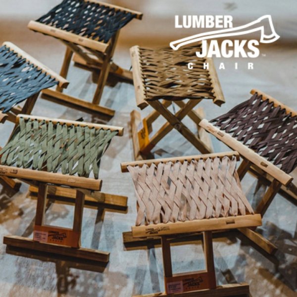 画像1: LUMBER JACKS CHAIR ランバージャックスチェア （木製折り畳みアウトドアチェア） LUM-CH SIZE：(約)W31xD25xH31cm　【座部4色からお選び頂けます】