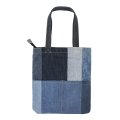 ユーズドデニム パッチワーク トートバッグ (約)W35cm×H40cm(取っ手含まず)
