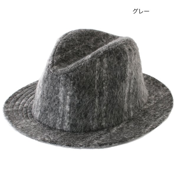 画像1: 【大人用ハット男女兼用・帽子・新品】チェック中折れハット BK&GL 【SALE価格・限定数】