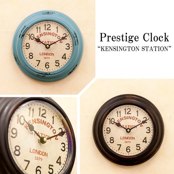 画像3: 【掛時計】 プレステージクロック・ブラック[ラウンド"KENSINGTON STATION"] ΦW.21.5cm 